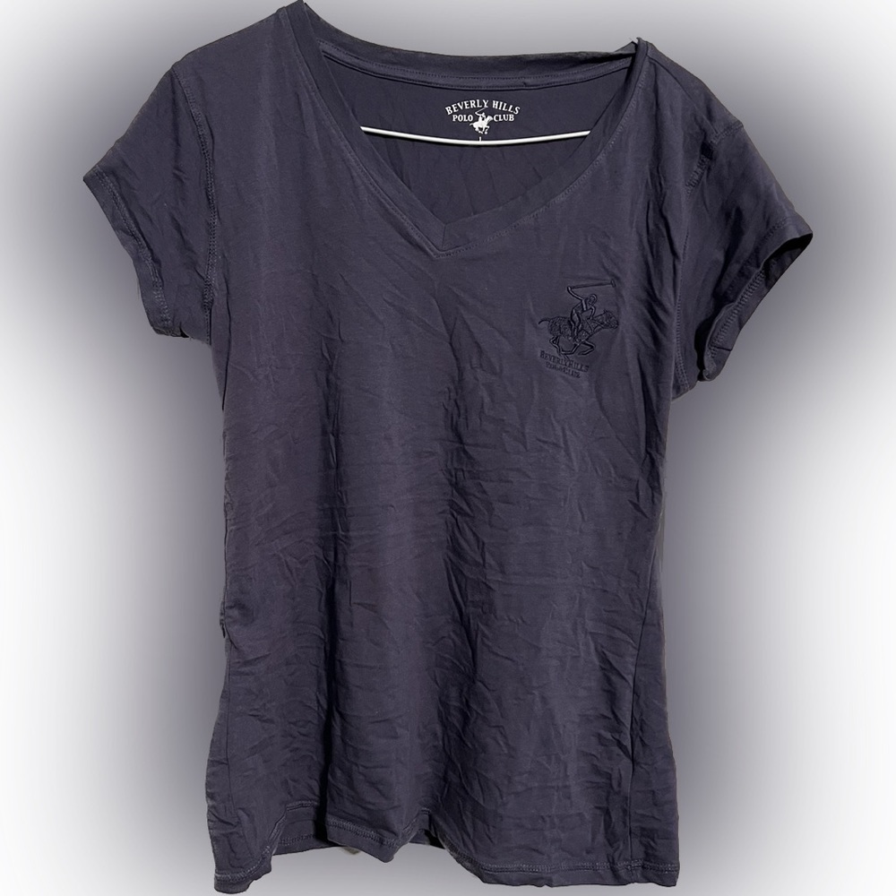 Beverly Hills Navy Blue Polo Club Tees (Sz L)